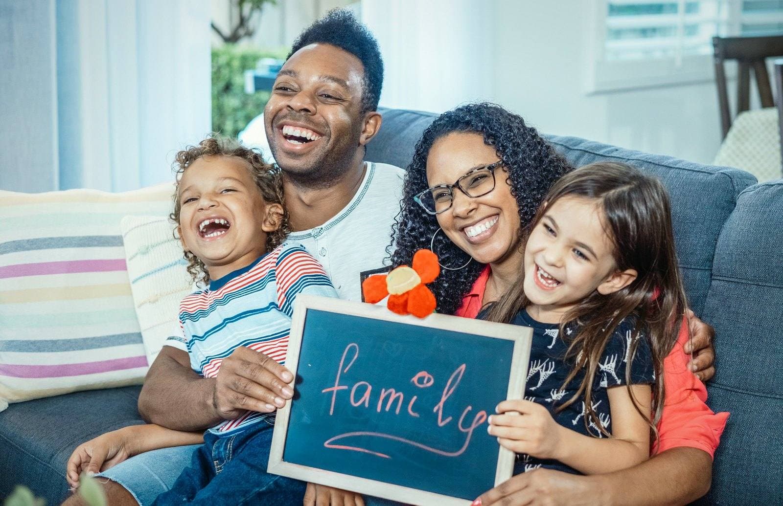 A family together at home